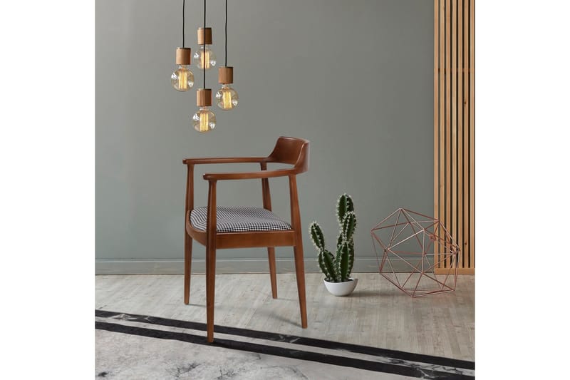 Albero Armstol - Valnød finér/Sort/Hvid - Møbler - Stole & lænestole