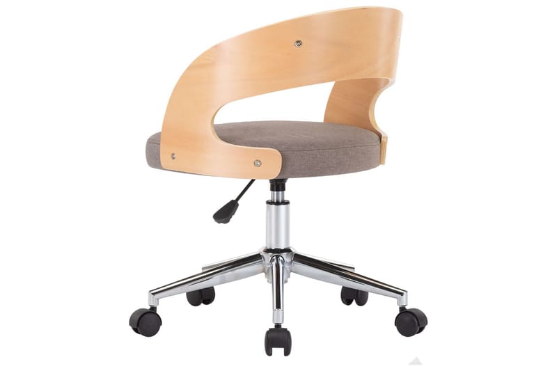 Drejelig Spisebordsstol Böjet Træ Og Stof Gråbrun - Spisebordsstole & køkkenstole - Armstole