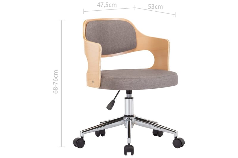 Drejelige Spisebordsstole 6 Stk. Böjet Træ Og Stof Gråbrun - Spisebordsstole & køkkenstole - Armstole