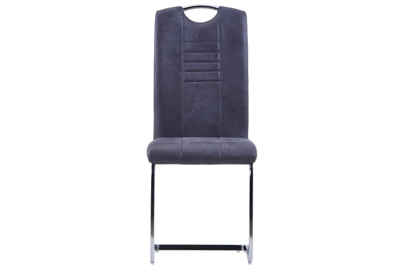 spisebordsstole 2 stk. imiteret ruskind grå - Spisebordsstole & køkkenstole - Armstole