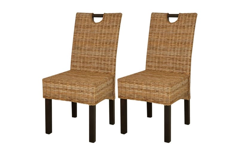 Spisebordsstole 2 Stk. Kubu-Rattan Mangotræ - Brun - Møbler - Stole & lænestole
