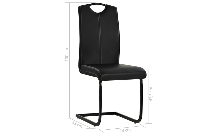 Spisebordsstole 2 Stk. Kunstlæder 43 X 55 X 100 Cm Sort - Sort - Møbler - Stole & lænestole