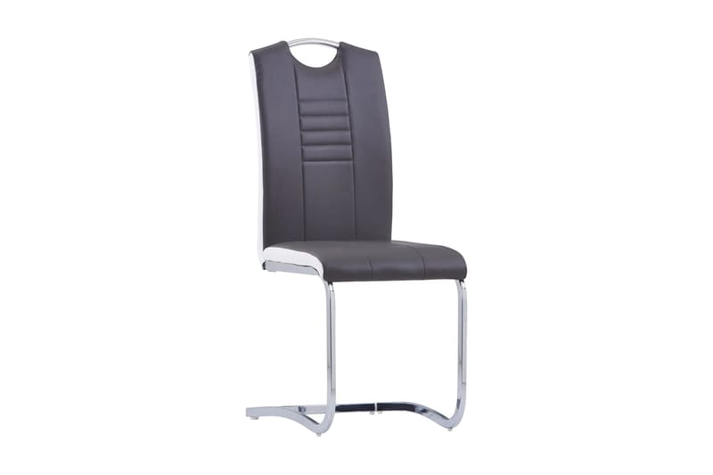 spisebordsstole 2 stk. kunstlæder grå - Spisebordsstole & køkkenstole - Armstole