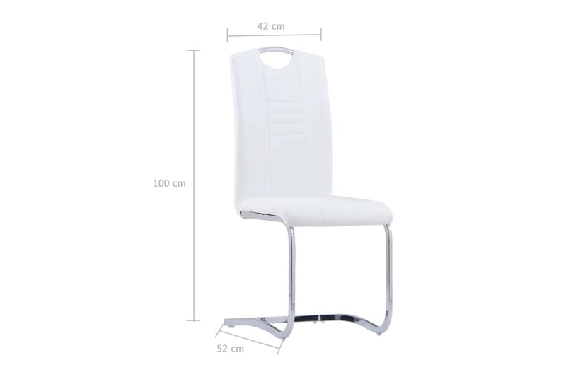 spisebordsstole 2 stk. kunstlæder hvid - Spisebordsstole & køkkenstole - Armstole