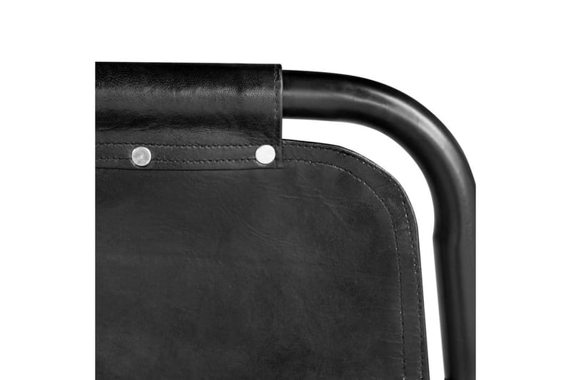 Spisebordsstole 2 Stk. Sort 49X52X88 Cm Ægte Læder - Sort - Møbler - Stole & lænestole