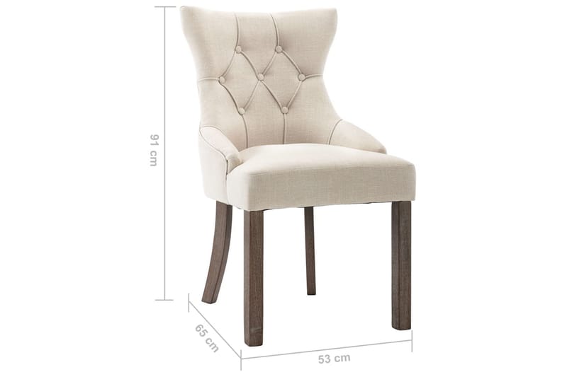 spisebordsstole 2 stk. stof beige - Beige - Spisebordsstole & køkkenstole - Armstole