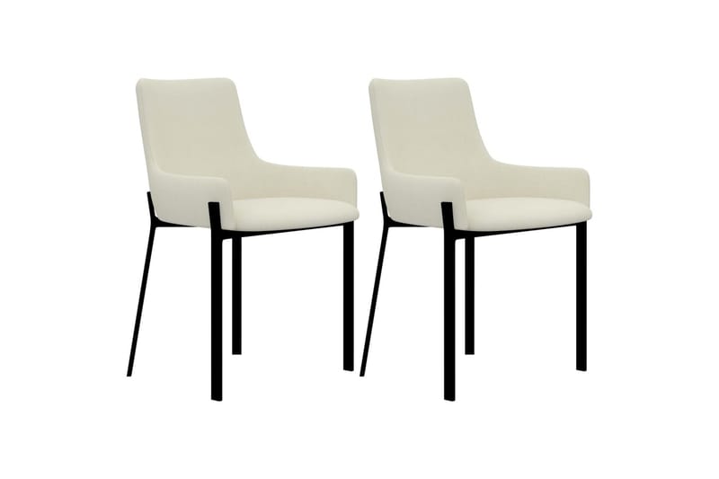 Spisebordsstole 2 Stk. Stof Cremefarvet - Spisebordsstole & køkkenstole - Armstole
