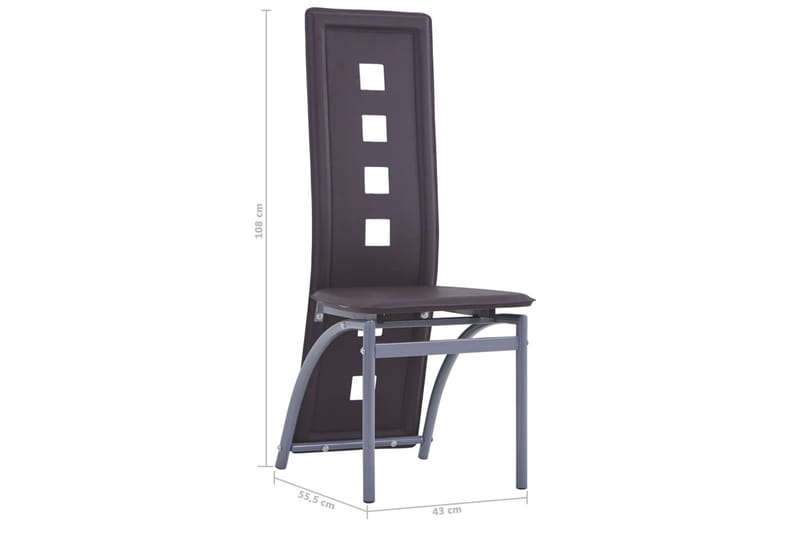 spisebordsstole 4 stk. kunstlæder brun - Brun - Spisebordsstole & køkkenstole - Armstole