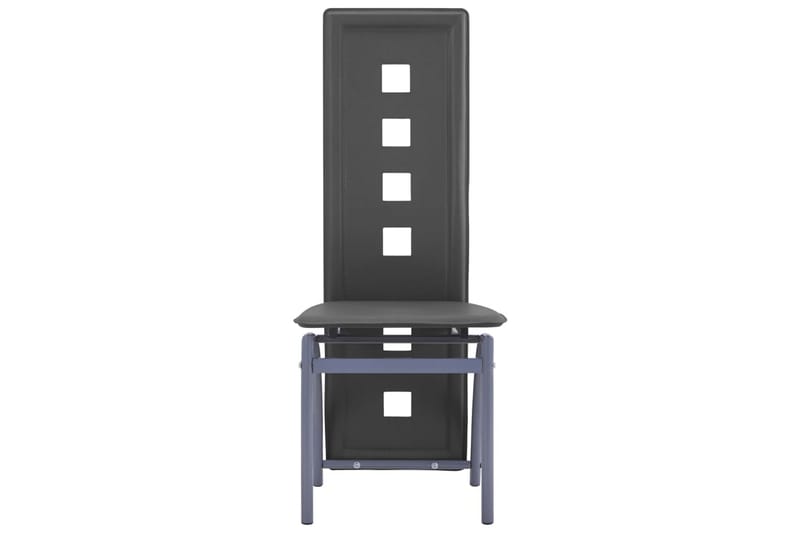spisebordsstole 4 stk. kunstlæder grå - Grå - Spisebordsstole & køkkenstole - Armstole