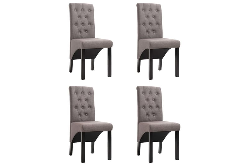 Spisebordsstole 4 Stk. Stof Gråbrun - Grå - Spisebordsstole & køkkenstole - Armstole