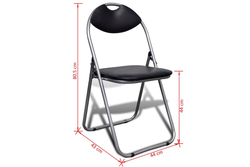 Spisebordsstole 6 Stk. Sammenfoldelige Stålstel Sort - Sort - Spisebordsstole & køkkenstole - Armstole