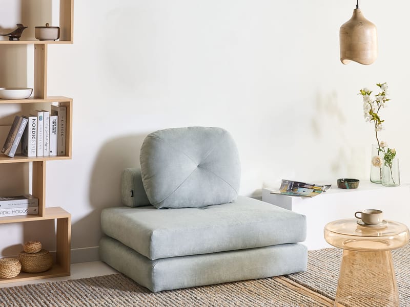 Sovesofa Olden - Lyseblå - Møbler - Sofaer - Sovesofaer - Fremadvendt sovesofa