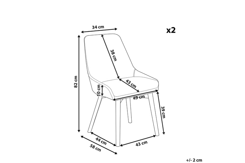 Spisebordsstol 2 st brungrå MELFORT - Grå - Spisebordsstole & køkkenstole