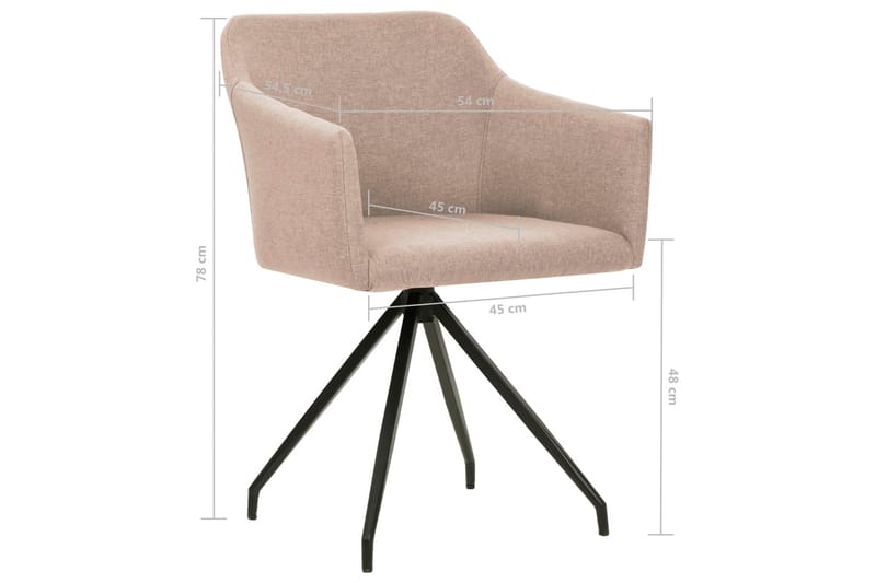 Spisebordsstol 2 Stk. Drejelig Stof Gråbrun - Beige - Spisebordsstole & køkkenstole - Armstole