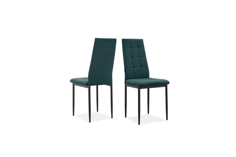 Spisebordsstol Becca Sæt med 2 Stof/Metal, Mørkegrøn - Stof/Metal, Mørkegrøn - Møbler - Stole & lænestole - Spisebordsstole & køkkenstole