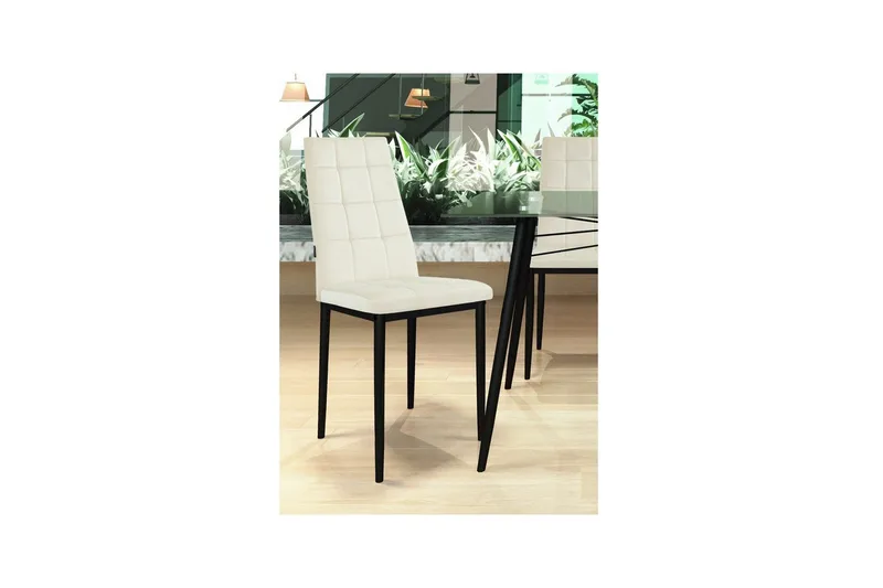 Spisebordsstol Becca Sæt med 2 Velour/metal, Creme - Velour/metal, Creme - Møbler - Stole & lænestole - Spisebordsstole & køkkenstole