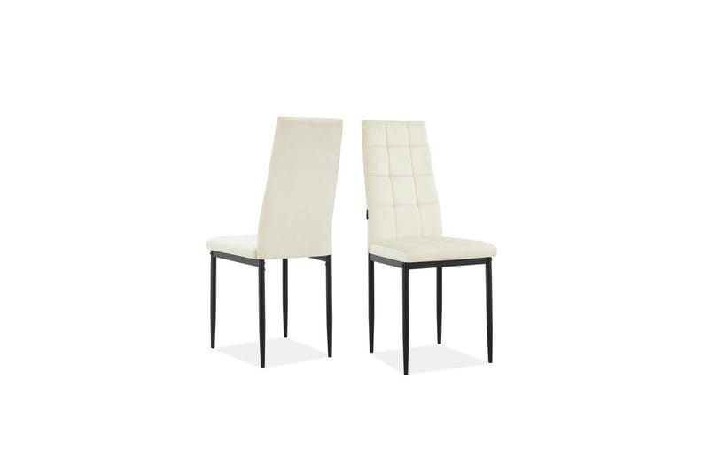 Spisebordsstol Becca Sæt med 2 Velour/metal, Creme - Velour/metal, Creme - Møbler - Stole & lænestole - Spisebordsstole & køkkenstole