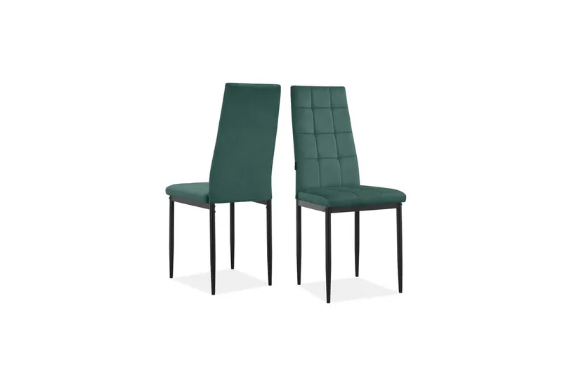 Spisebordsstol Becca Sæt med 2 Velour/metal, Mørkegrøn - Velour/metal, Mørkegrøn - Møbler - Stole & lænestole - Spisebordsstole & køkkenstole