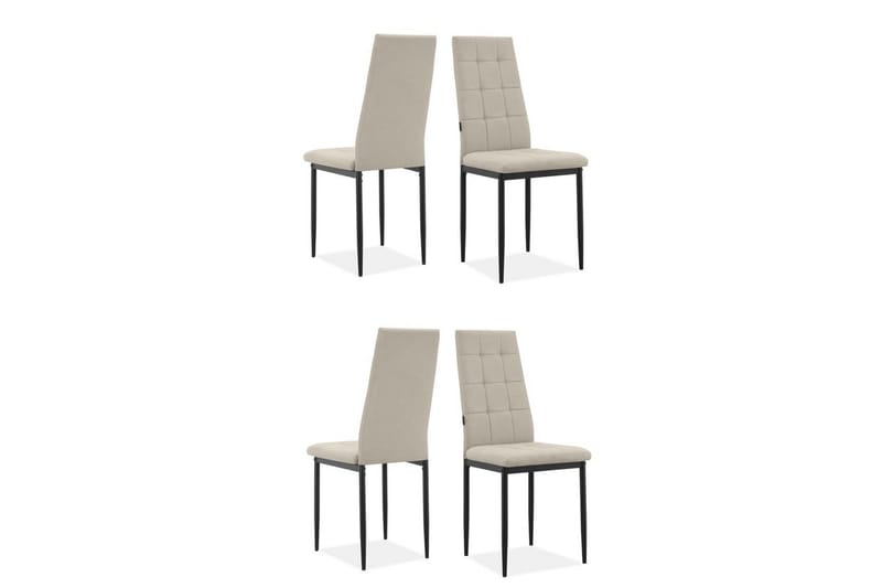 Spisebordsstol Becca sæt med 4 Stof/Metal, Creme - Stof/Metal, Creme - Møbler - Stole & lænestole - Spisebordsstole & køkkenstole