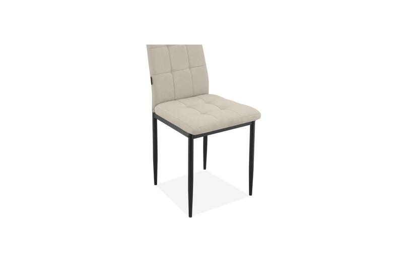 Spisebordsstol Becca sæt med 4 Stof/Metal, Creme - Stof/Metal, Creme - Møbler - Stole & lænestole - Spisebordsstole & køkkenstole