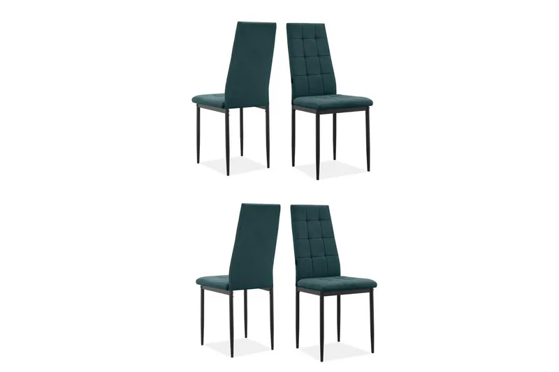 Spisebordsstol Becca sæt med 4 Stof/Metal, Mørkegrøn - Stof/Metal, Mørkegrøn - Møbler - Stole & lænestole - Spisebordsstole & køkkenstole