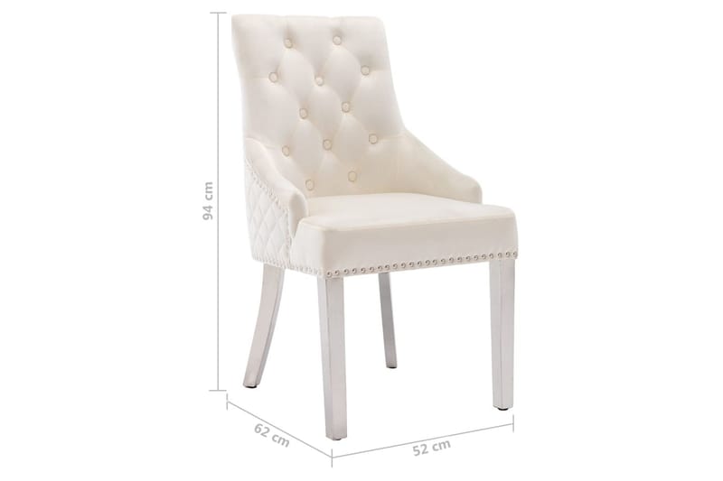 spisebordsstol fløjl cremefarvet - Creme - Spisebordsstole & køkkenstole - Armstole