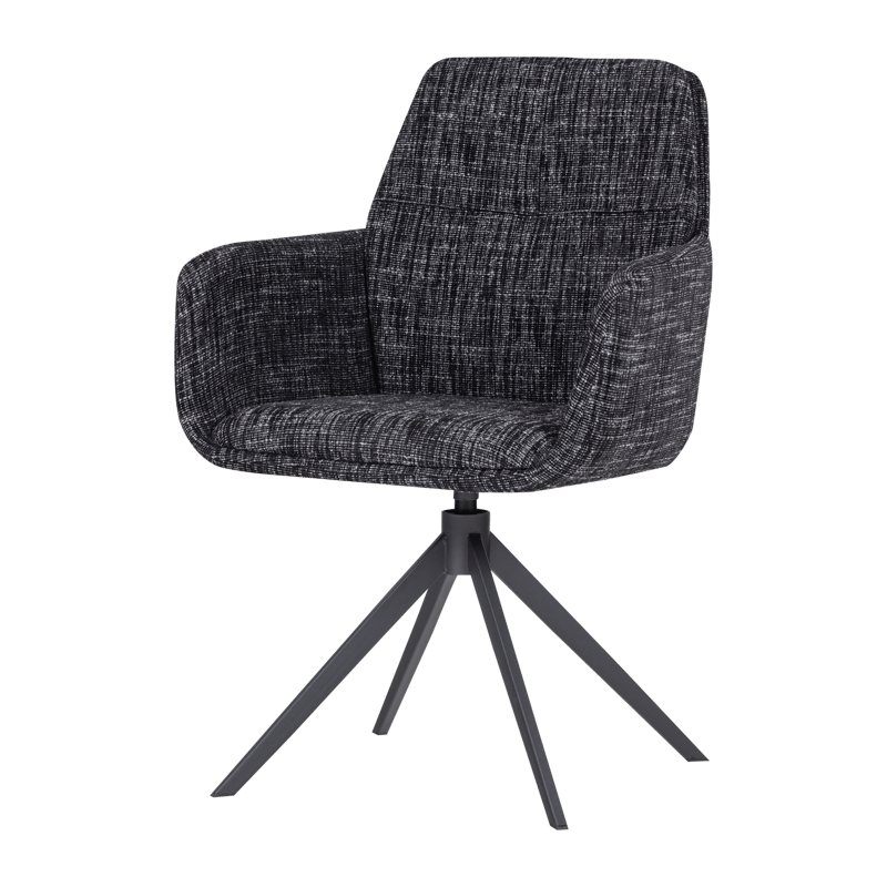 Spisebordsstol Grant med drejefunktion, Sort