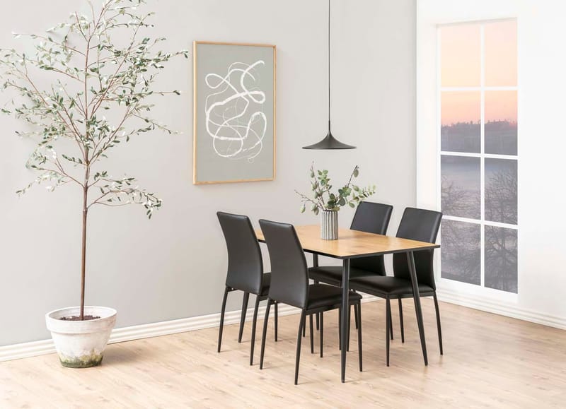 Spisebordsstol HOME4YOU Demina Sort PU - Sort - Møbler - Stole & lænestole - Spisebordsstole & køkkenstole