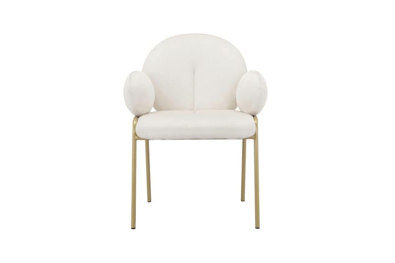 Spisebordsstol Iwama Sæt af 2 Fløjl i cremefarve - Fløjl i cremefarve - Møbler - Stole & lænestole - Spisebordsstole & køkkenstole