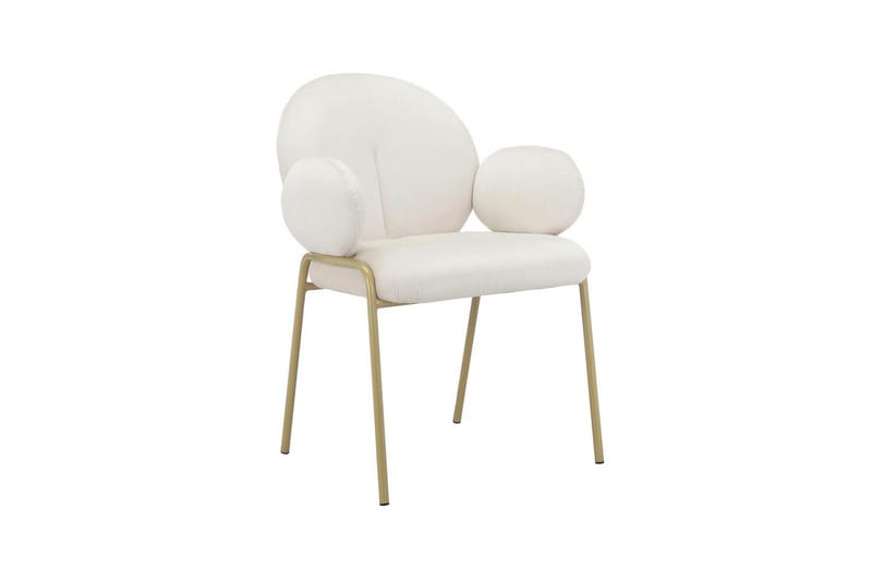 Spisebordsstol Iwama Sæt af 2 Fløjl i cremefarve - Fløjl i cremefarve - Møbler - Stole & lænestole - Spisebordsstole & køkkenstole