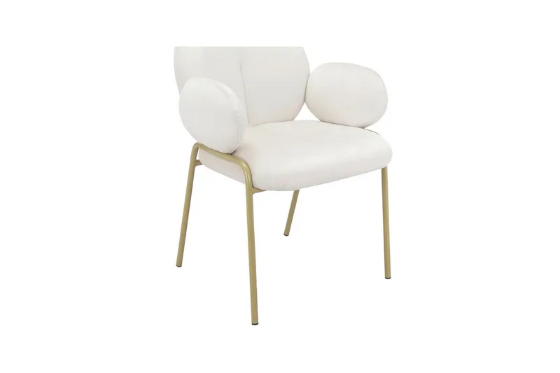 Spisebordsstol Iwama Sæt af 2 Fløjl i cremefarve - Fløjl i cremefarve - Møbler - Stole & lænestole - Spisebordsstole & køkkenstole