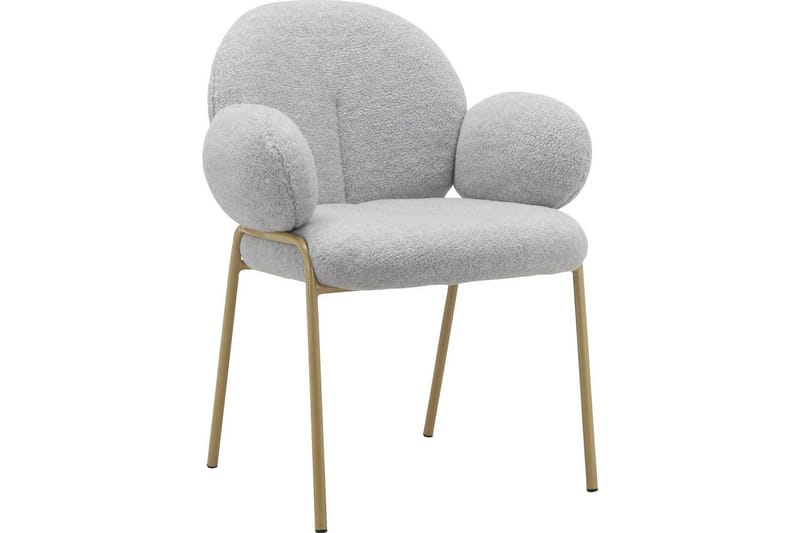 Spisebordsstol Iwama Sæt af 2 Lys Grå Teddy - Lys Grå Teddy - Møbler - Stole & lænestole - Spisebordsstole & køkkenstole