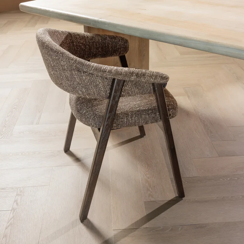 Spisebordsstol med armlæn Tunar, Brun melange