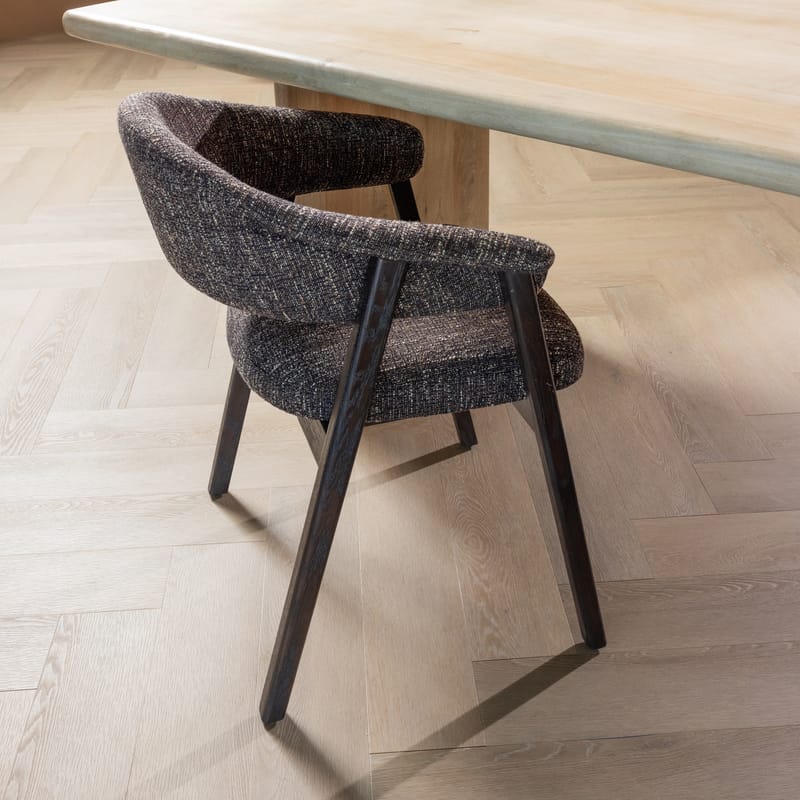 Spisebordsstol med armlæn Tunar, Mørkebrun melange