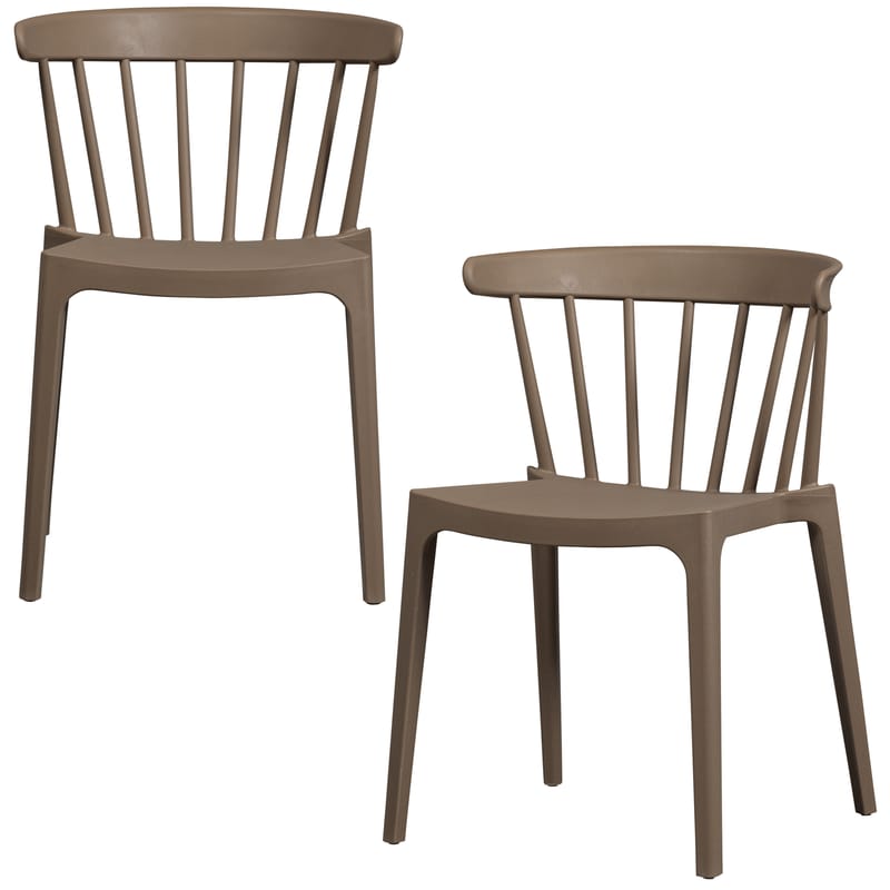 Spisebordsstol med ribber Bliss udendørs - Brun melange - Møbler - Stole & lænestole - Spisebordsstole & køkkenstole