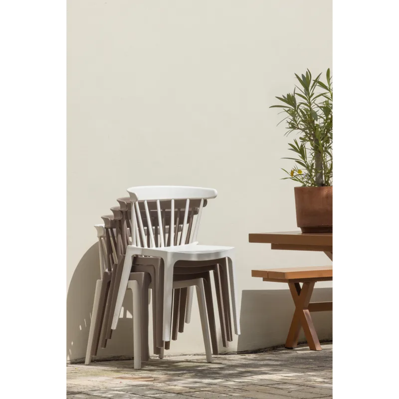 Spisebordsstol med ribber Bliss udendørs - Brun melange - Møbler - Stole & lænestole - Spisebordsstole & køkkenstole