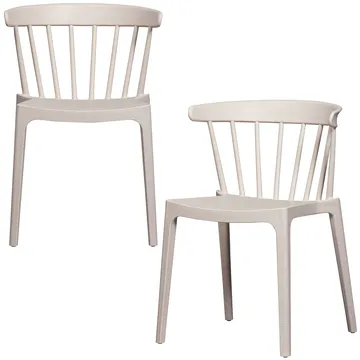 Spisebordsstol med ribber Bliss udendørs - Offwhite melange - Møbler - Stole & lænestole - Spisebordsstole & køkkenstole