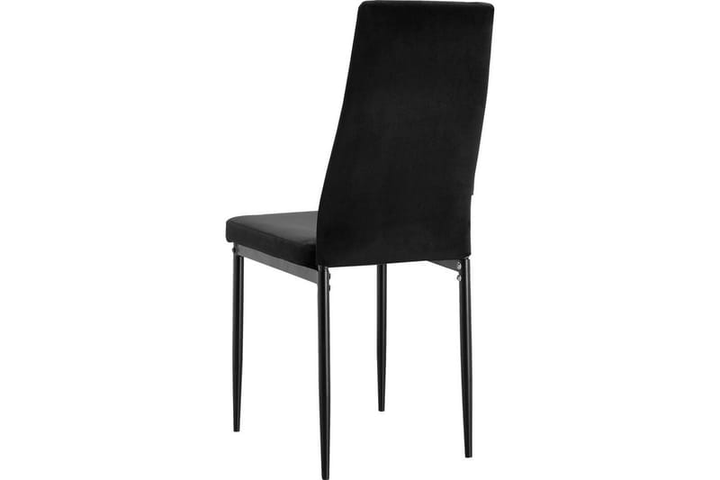 Spisebordsstol uden armlæn Loft24 Spisebordsstol Kelly sort, velour Svart - Møbler - Stole & lænestole - Spisebordsstole & køkkenstole