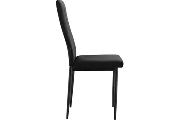 Spisebordsstol uden armlæn Loft24 Spisebordsstol Kelly sort, velour Svart - Møbler - Stole & lænestole - Spisebordsstole & køkkenstole
