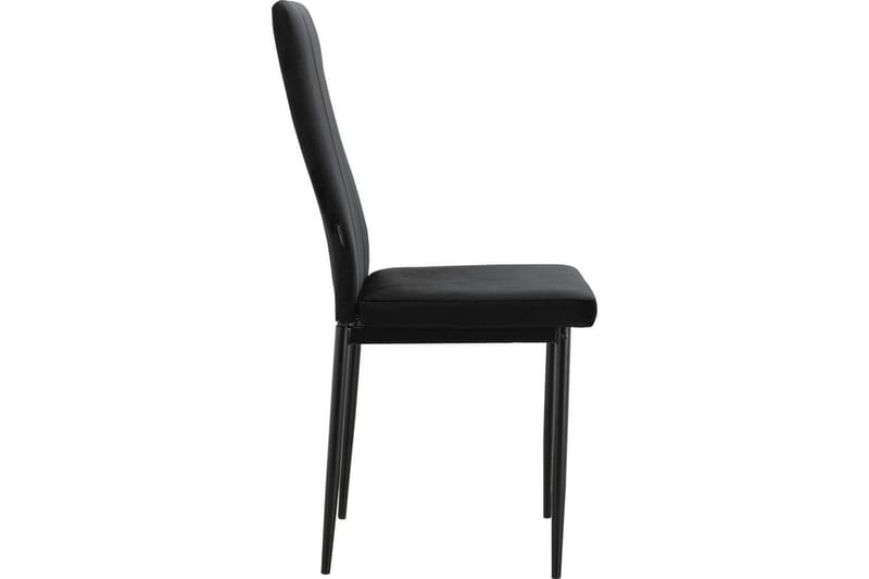 Spisebordsstol uden armlæn Loft24 Spisebordsstol Kelly sort, velour Svart - Møbler - Stole & lænestole - Spisebordsstole & køkkenstole