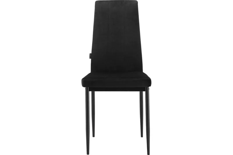Spisebordsstol uden armlæn Loft24 Spisebordsstol Kelly sort, velour Svart - Møbler - Stole & lænestole - Spisebordsstole & køkkenstole