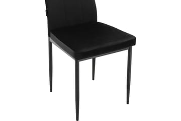 Spisebordsstol uden armlæn Loft24 Spisebordsstol Kelly sort, velour Svart - Møbler - Stole & lænestole - Spisebordsstole & køkkenstole