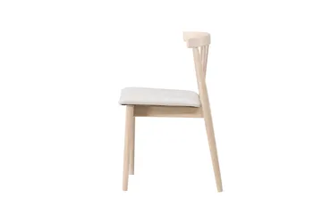 Spisebordsstol uden armlæn Peach Flora spisebordsstol - Whitewash-ben / beige stof Hvidvasket - Møbler - Stole & lænestole - Spisebordsstole & køkkenstole
