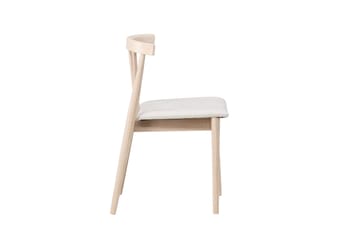 Spisebordsstol uden armlæn Peach Flora spisebordsstol - Whitewash-ben / beige stof Hvidvasket - Møbler - Stole & lænestole - Spisebordsstole & køkkenstole