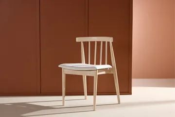 Spisebordsstol uden armlæn Peach Flora spisebordsstol - Whitewash-ben / beige stof Hvidvasket - Møbler - Stole & lænestole - Spisebordsstole & køkkenstole