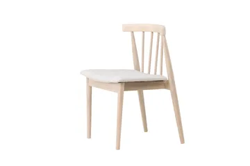 Spisebordsstol uden armlæn Peach Flora spisebordsstol - Whitewash-ben / beige stof Hvidvasket - Møbler - Stole & lænestole - Spisebordsstole & køkkenstole