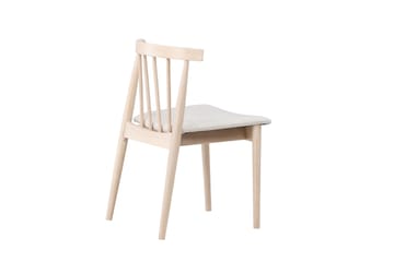 Spisebordsstol uden armlæn Peach Flora spisebordsstol - Whitewash-ben / beige stof Hvidvasket - Møbler - Stole & lænestole - Spisebordsstole & køkkenstole
