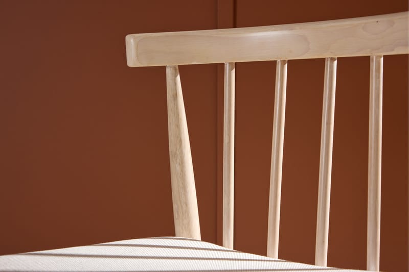 Spisebordsstol uden armlæn Peach Flora spisebordsstol - Whitewash-ben / beige stof Hvidvasket - Møbler - Stole & lænestole - Spisebordsstole & køkkenstole