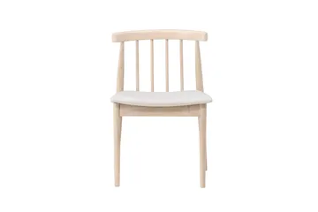 Spisebordsstol uden armlæn Peach Flora spisebordsstol - Whitewash-ben / beige stof Hvidvasket - Møbler - Stole & lænestole - Spisebordsstole & køkkenstole