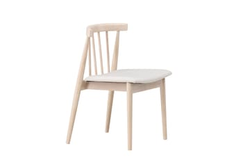 Spisebordsstol uden armlæn Peach Flora spisebordsstol - Whitewash-ben / beige stof Hvidvasket - Møbler - Stole & lænestole - Spisebordsstole & køkkenstole